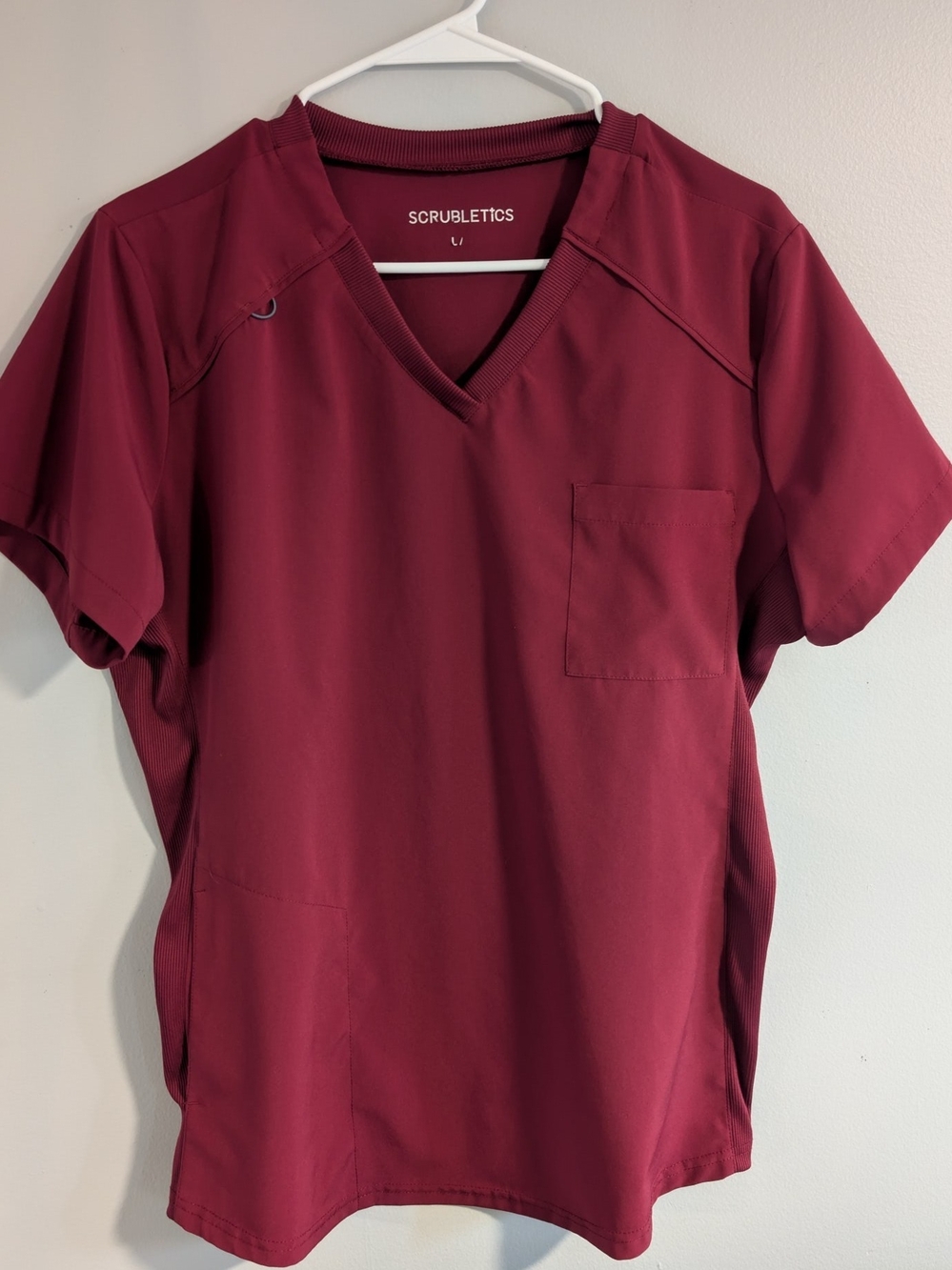 V-Neck Medical Scrub Top - Burgundy